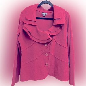 Alfani Red Merino Wool Cardigan Sweater Coat Jacket